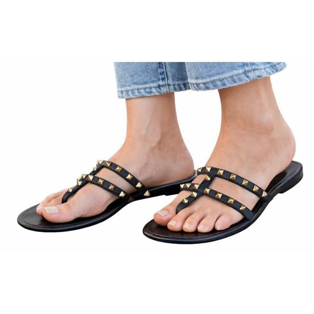 Nicole Miller black jelly studded sandals size 6